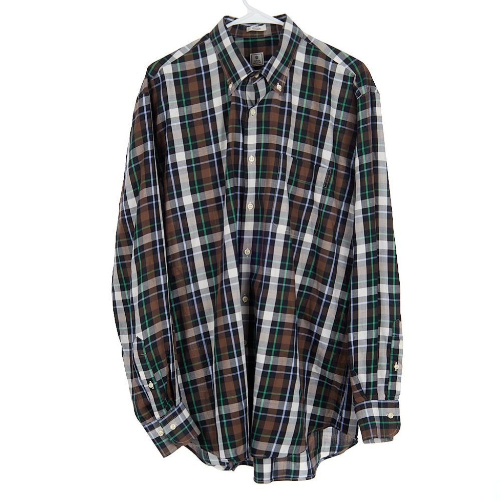 Peter Millar Plaid Cotton Button Down Men's Large